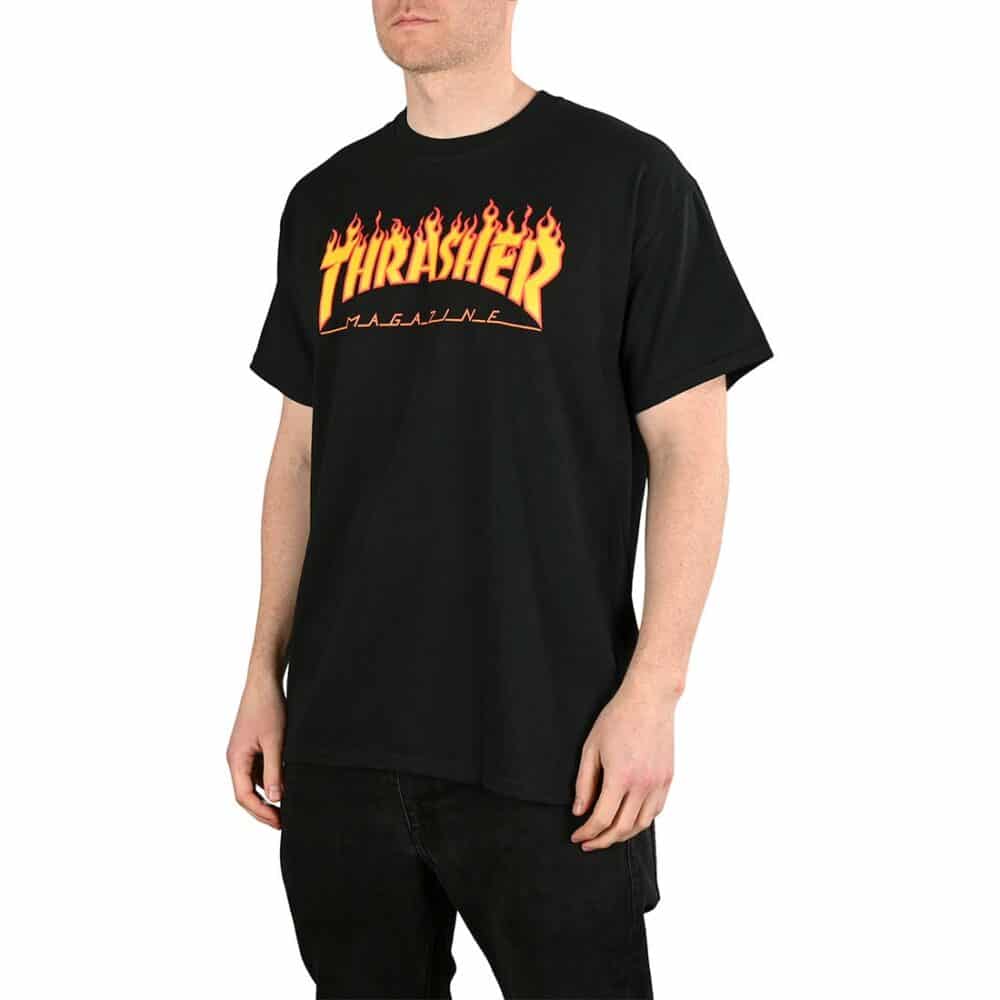 Thrasher Flame Logo S/S T-Shirt - Black