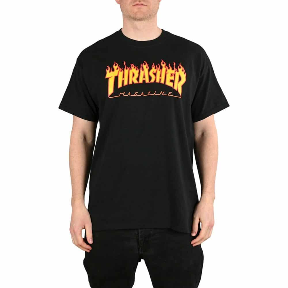 Thrasher Flame Logo S/S T-Shirt - Black