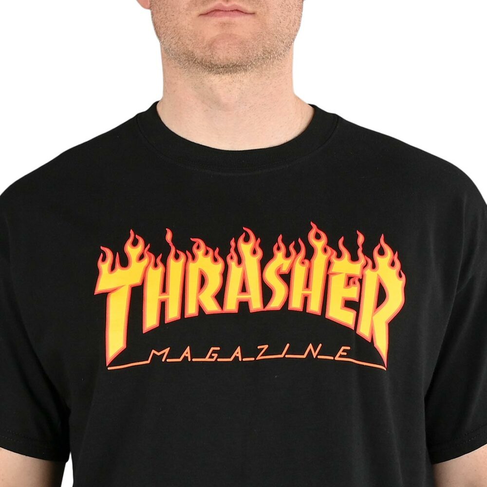 Thrasher Flame Logo S/S T-Shirt - Black