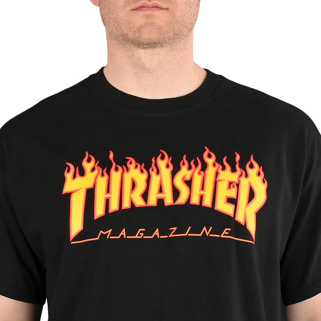 Thrasher Flame Logo T Shirt Black Supereight