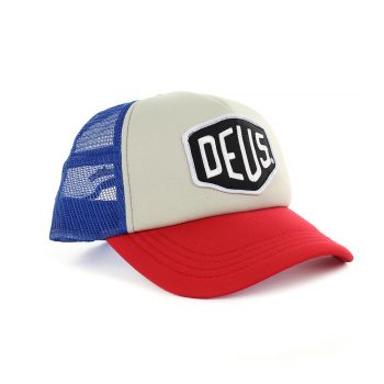 Deus Ex Machina Baylands Mesh Back Trucker Cap - Blue/Red