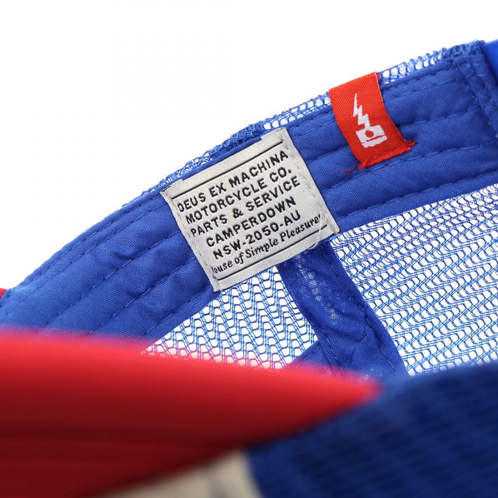 Deus Ex Machina Baylands Mesh Back Trucker Cap - Blue/Red