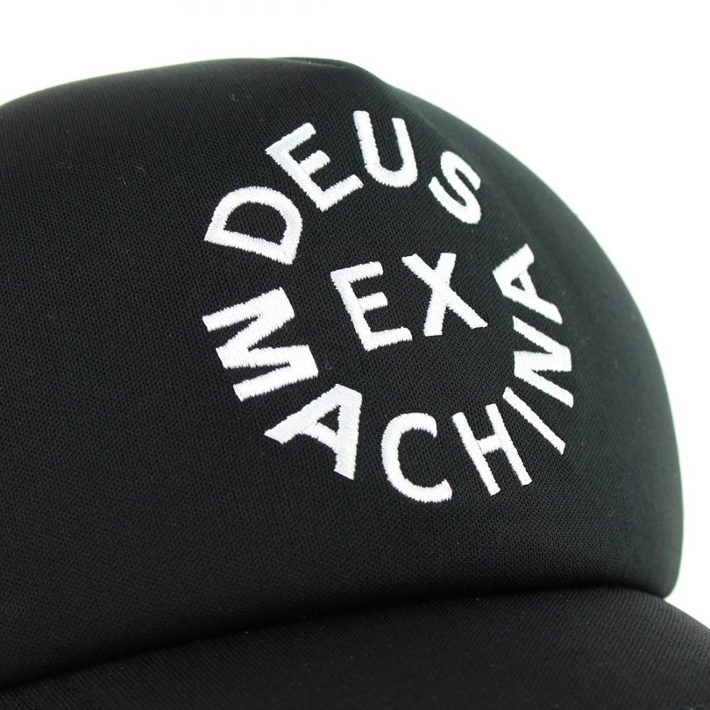 Deus Ex Machina Circle Logo Mesh Back Trucker Cap - Black - Image 2