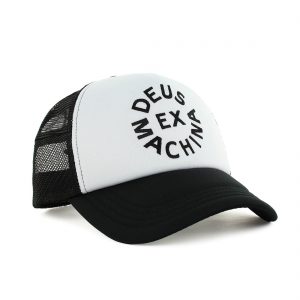 Deus Ex Machina Circle Logo Mesh Back Trucker Cap - Black/White