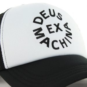 Deus Ex Machina Circle Logo Mesh Back Trucker Cap - Black/White