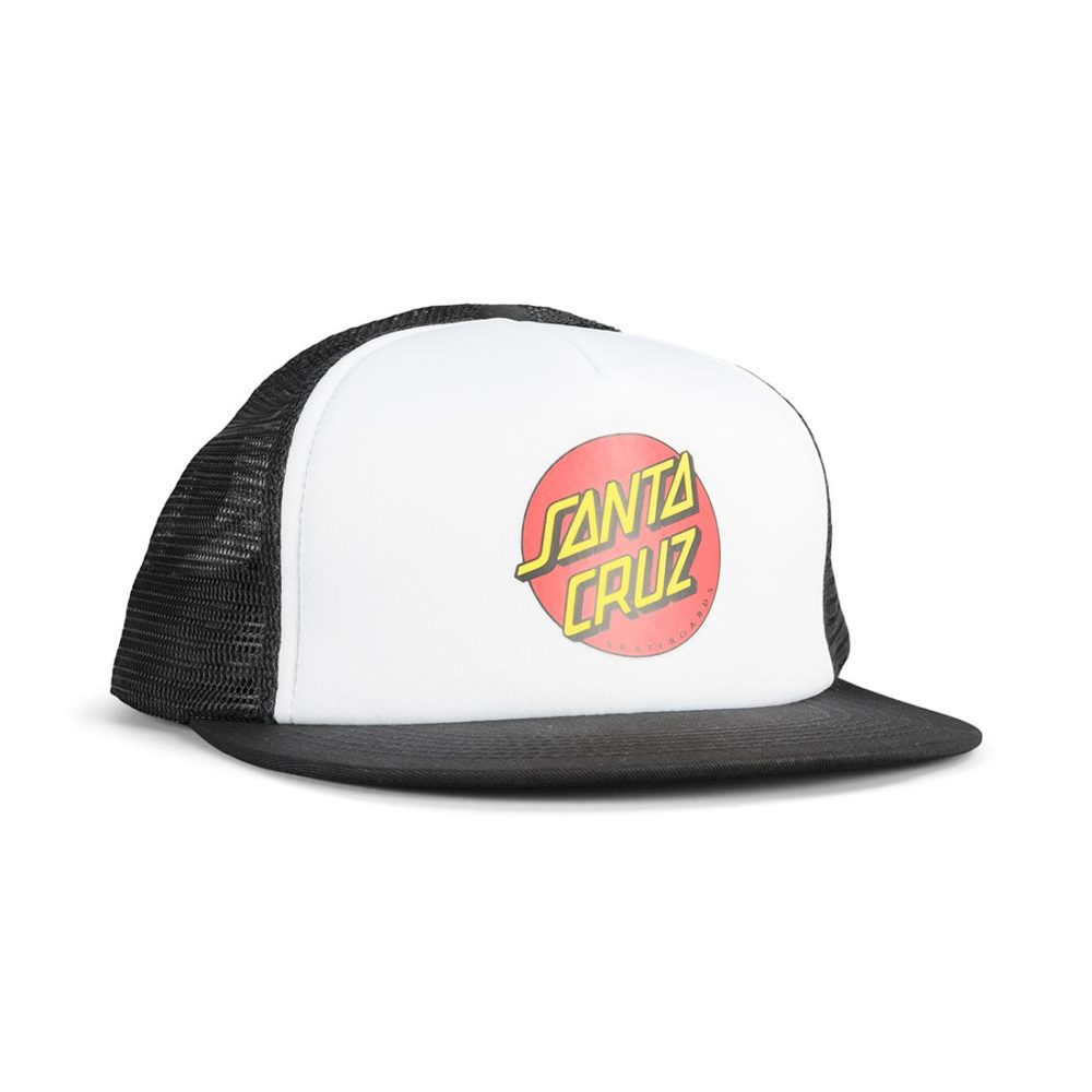 Santa Cruz Classic Dot Mesh Back Trucker Cap - White/Black