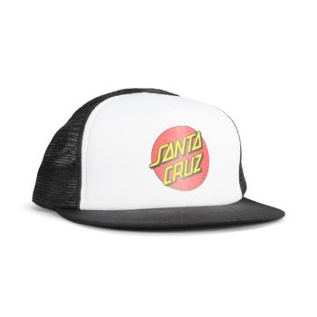Santa Cruz Classic Dot Mesh Back Trucker Cap - White/Black