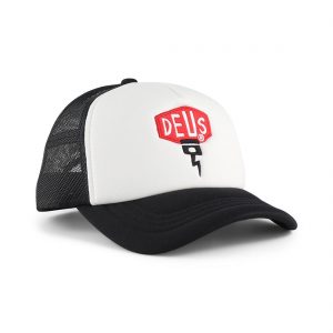 Deus Ex Machina Piston Shield 2 Mesh Back Trucker Cap - Black / White