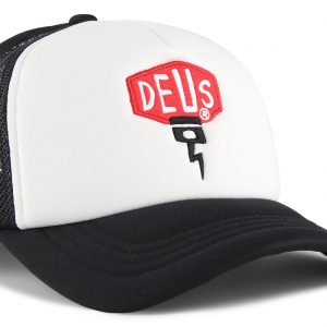 Deus Ex Machina Piston Shield 2 Mesh Back Trucker Cap - Black / White
