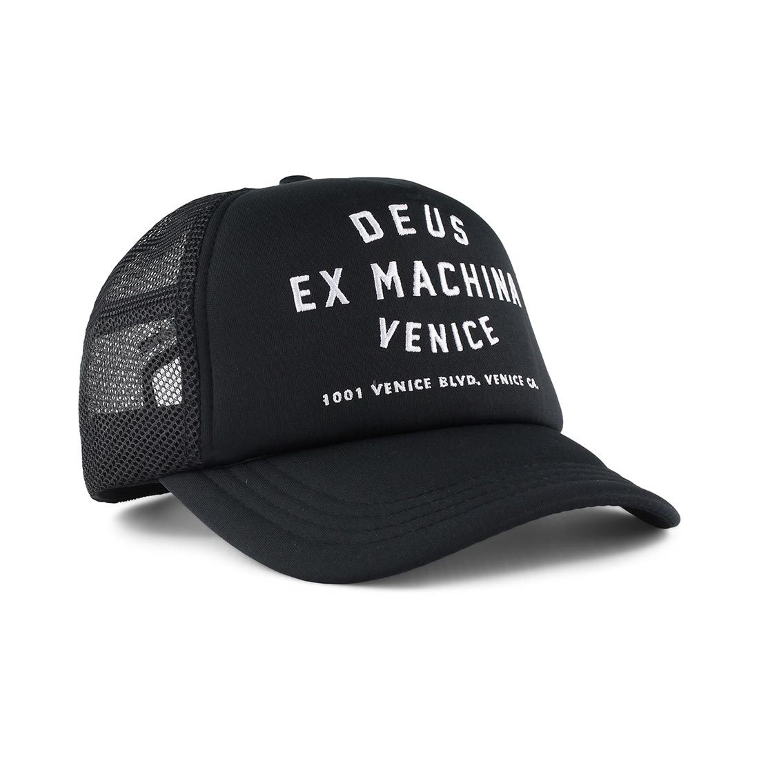 Deus Ex Machina Venice Address Mesh Back Trucker Cap - Black