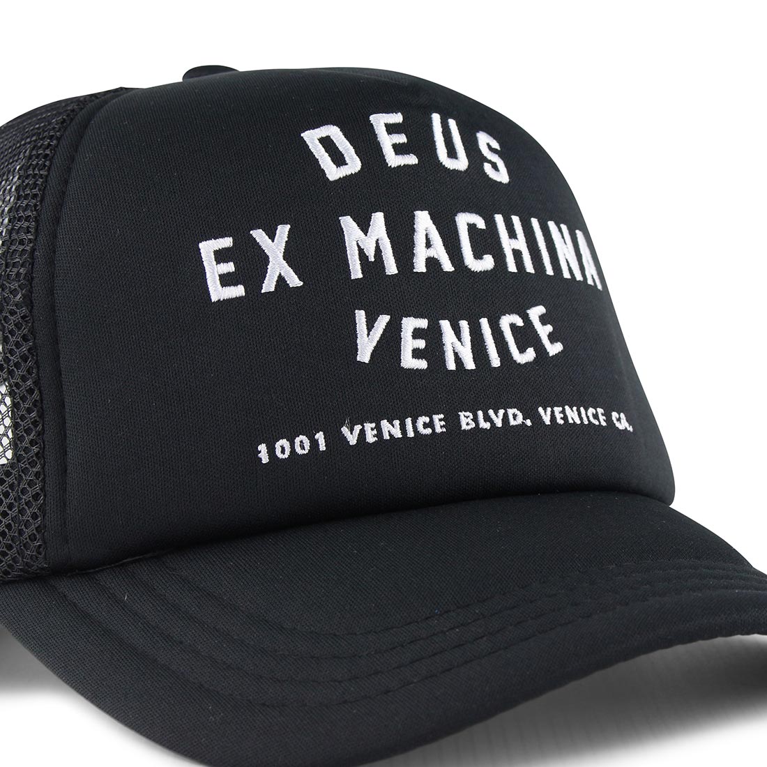 Deus Ex Machina Venice Address Mesh Back Trucker Cap - Black