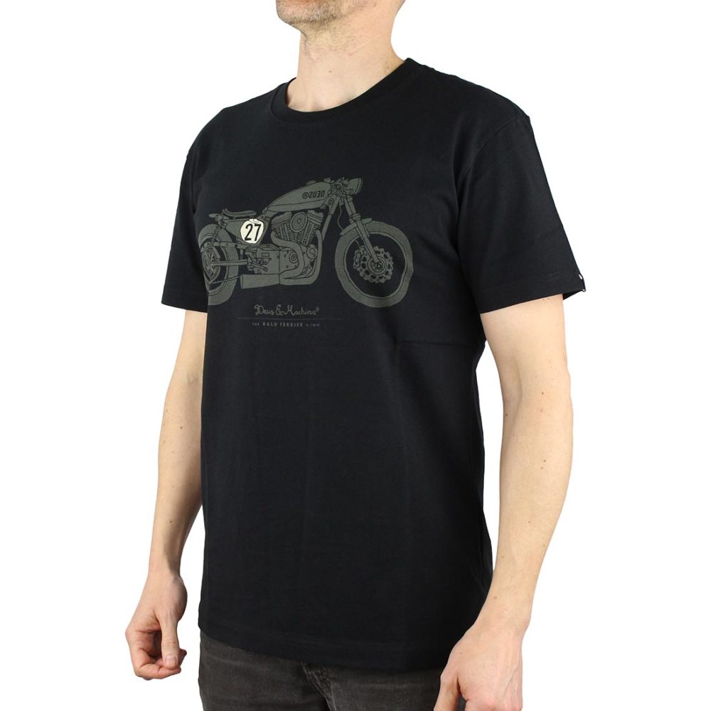 Deus Ex Machina Bald Terrier V-Twin T-Shirt - Black