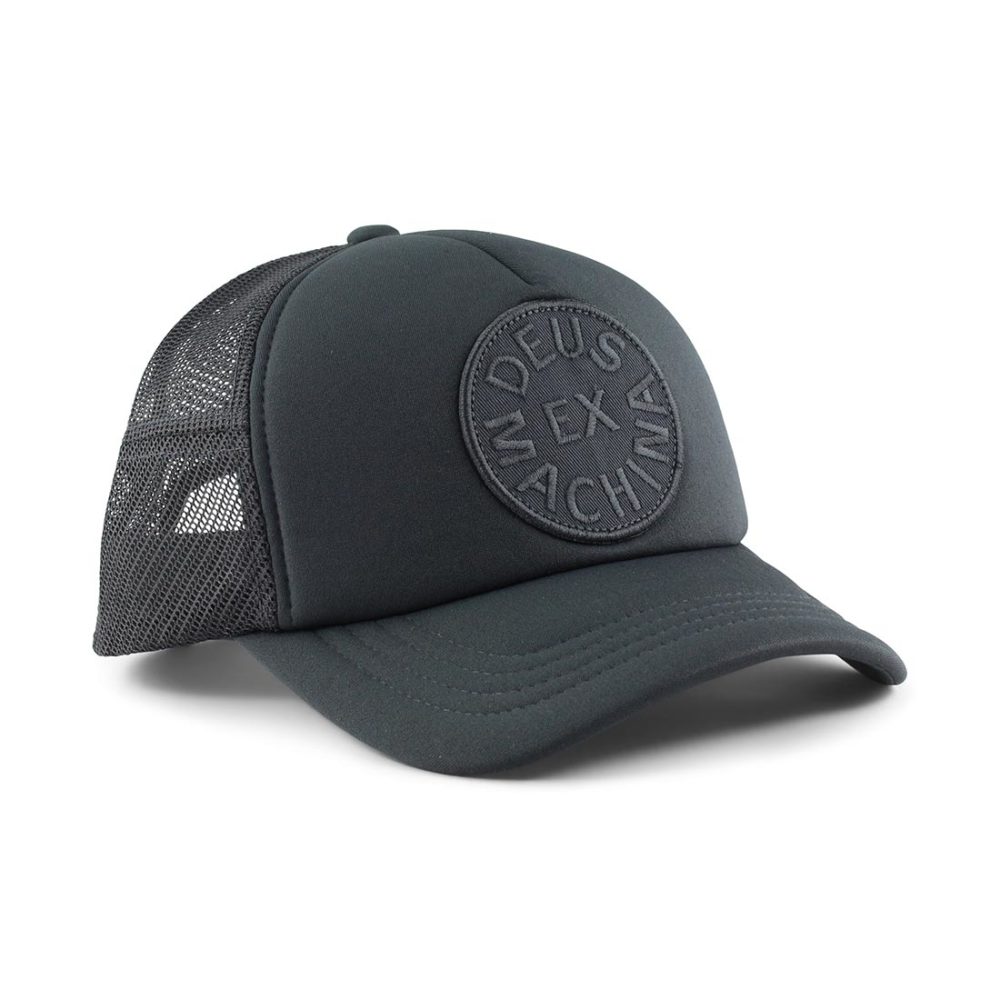 Deus Ex Machina Circle Logo Mesh Back Trucker Cap 77002 - Black