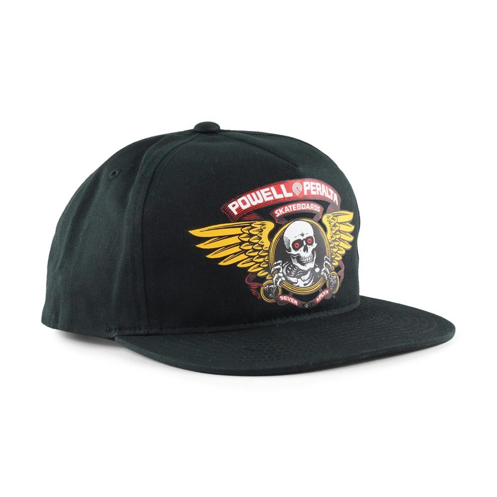 Powell Peralta Winged Ripper Snapback Cap - Black