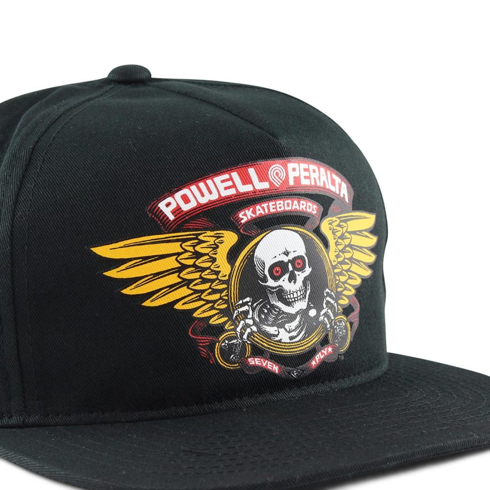 Powell Peralta Winged Ripper Snapback Cap - Black