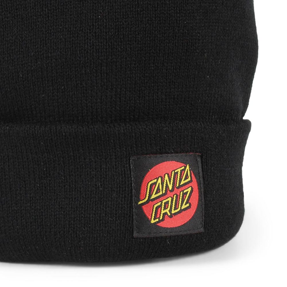 Santa Cruz Classic Dot label Beanie Hat - Black