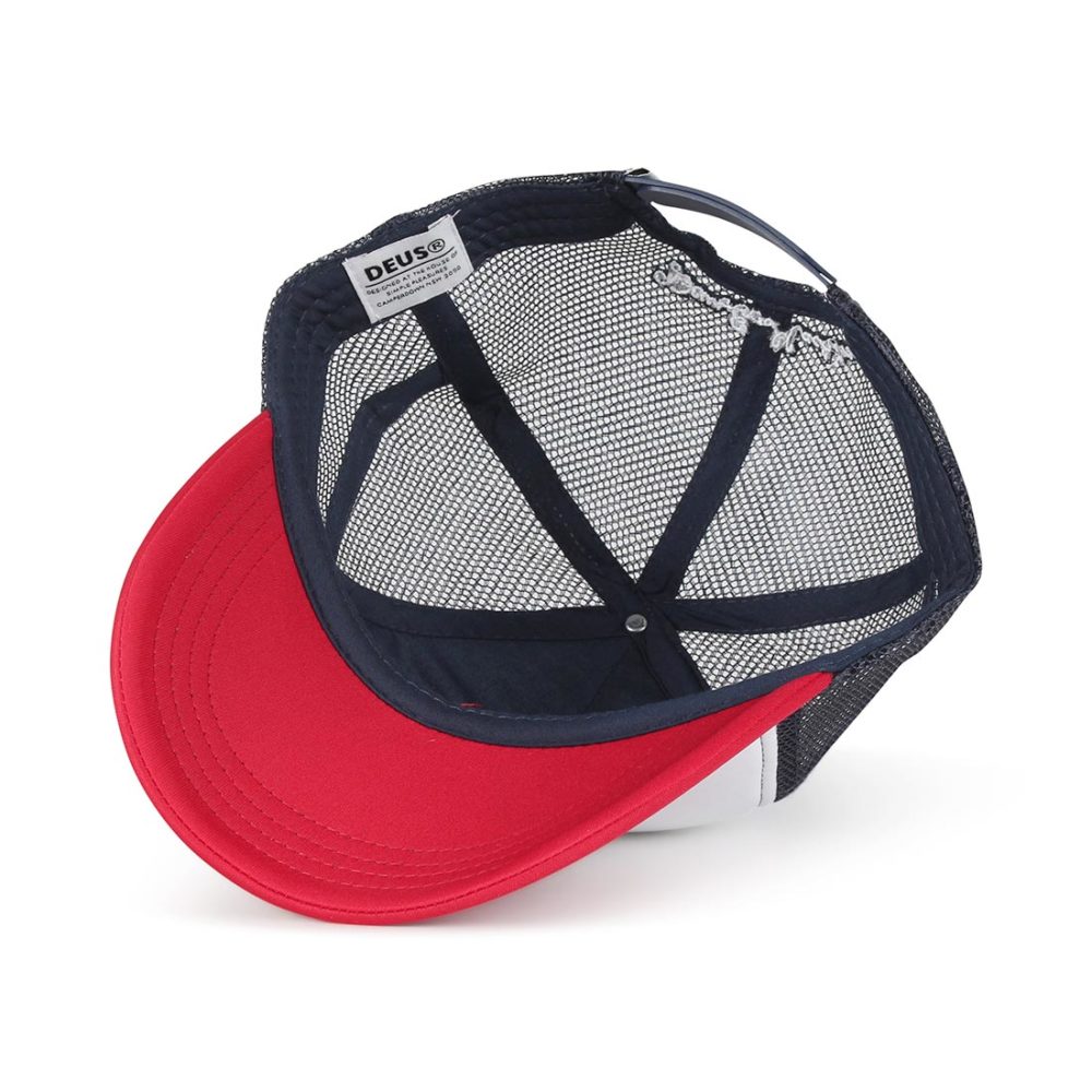 Deus Ex Machina Pill Mesh Back Trucker Cap - Red / Navy