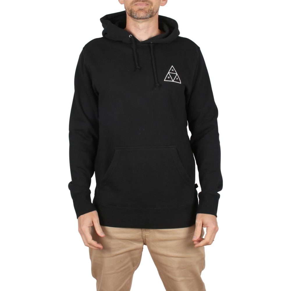 HUF Essentials Triple Triangle Pullover Hoodie - Black