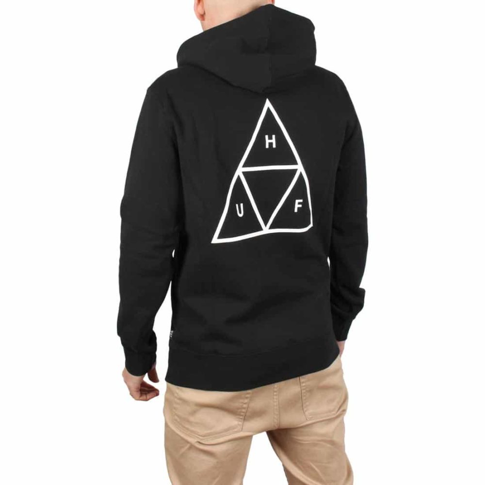 HUF Essentials Triple Triangle Pullover Hoodie - Black