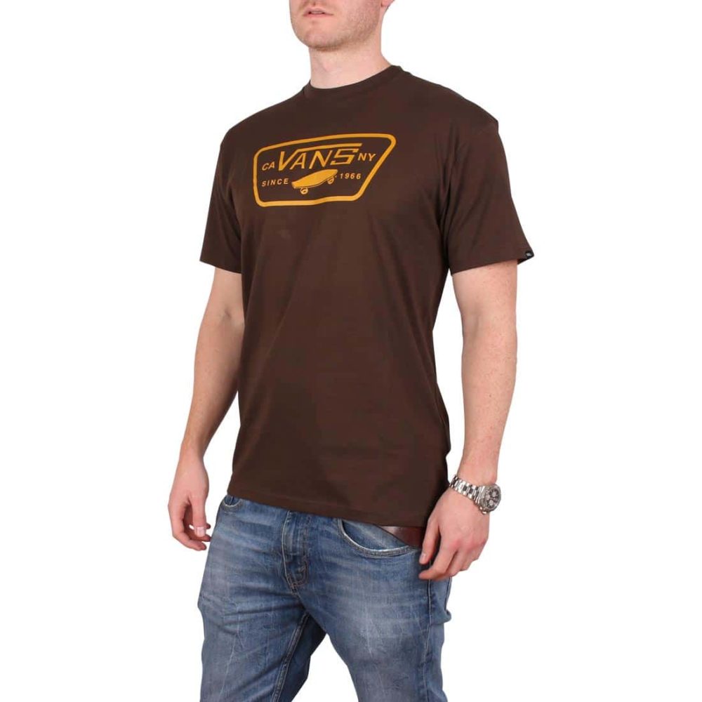 Vans Full Patch S/S T-Shirt - Dark Chocolate / Golden Yellow