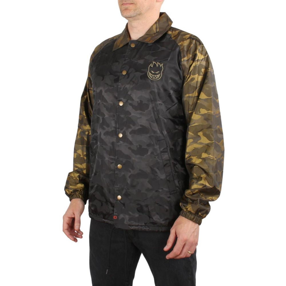 Spitfire Stock Bighead Emb Coach Jacket - Black / Gold Camo