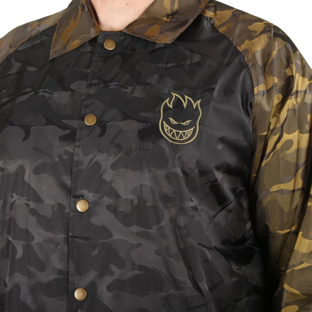 Spitfire Stock Bighead Emb Coach Jacket - Black / Gold Camo