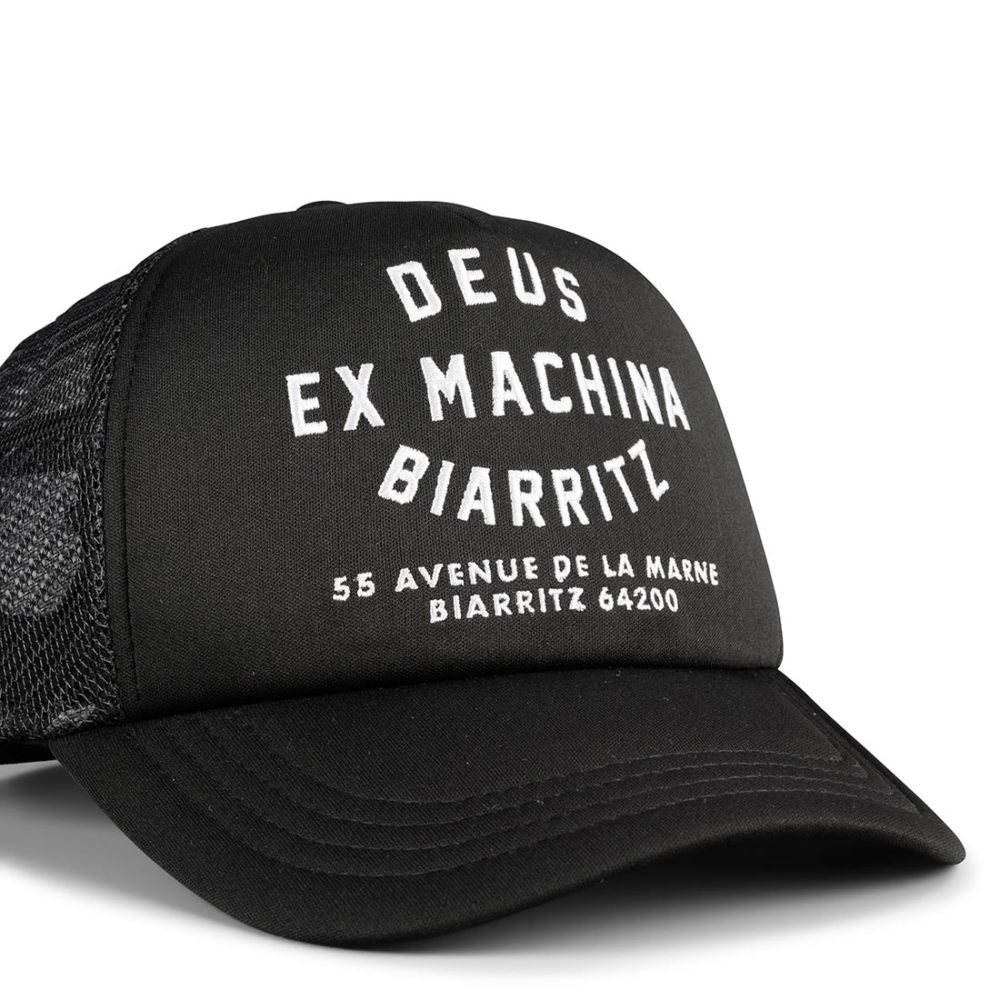 Deus Ex Machina Biarritz Address Mesh Back Trucker Cap - Black