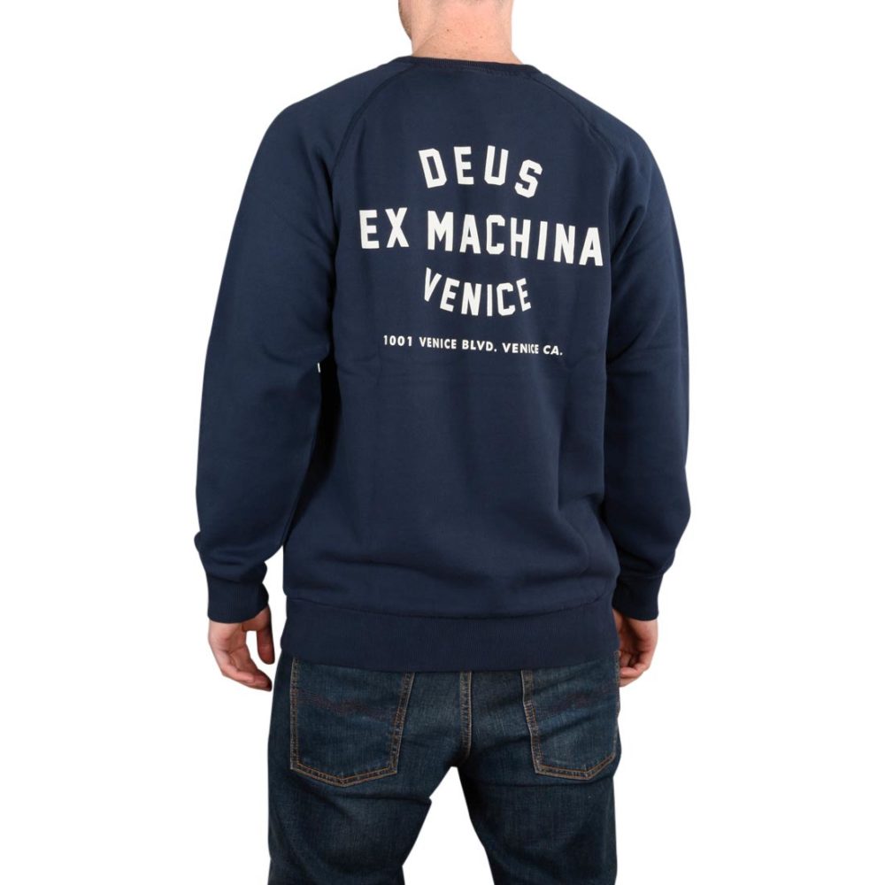 Deus Ex Machina Venice Address Crew Sweater - Navy