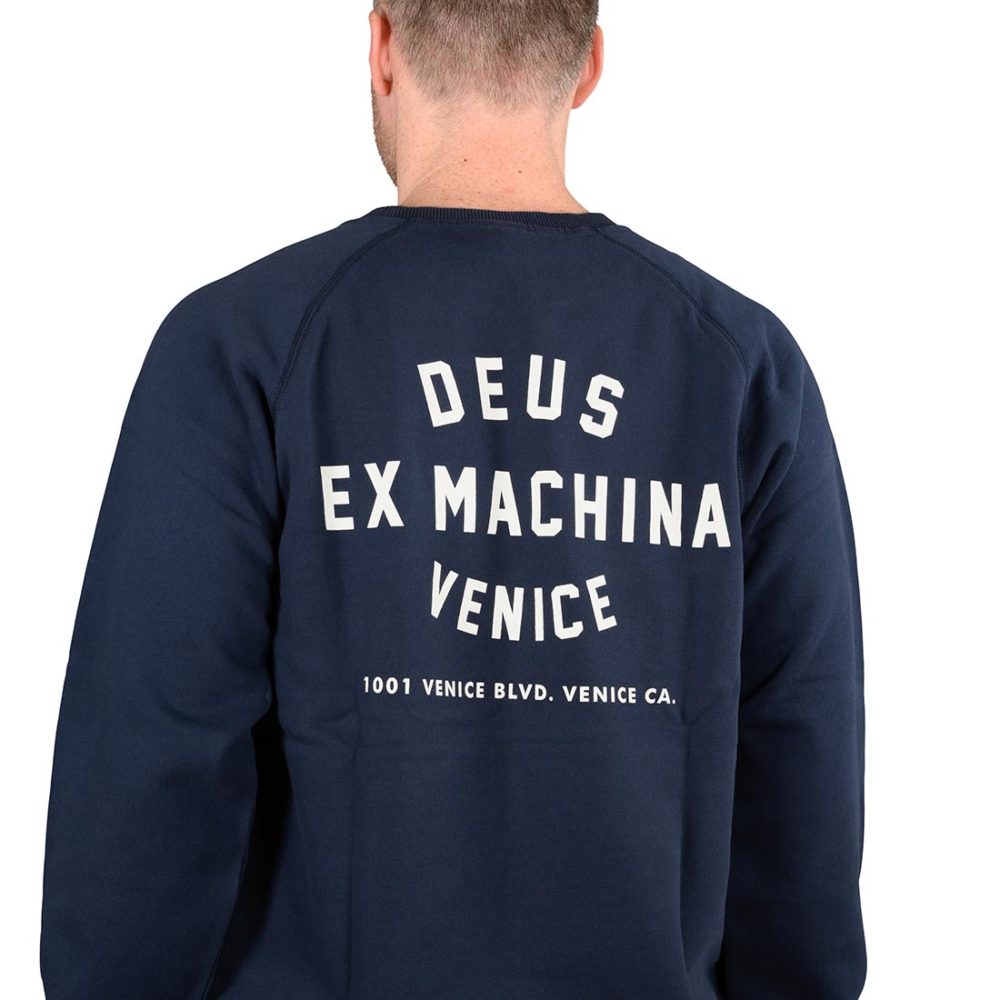 Deus Ex Machina Venice Address Crew Sweater - Navy