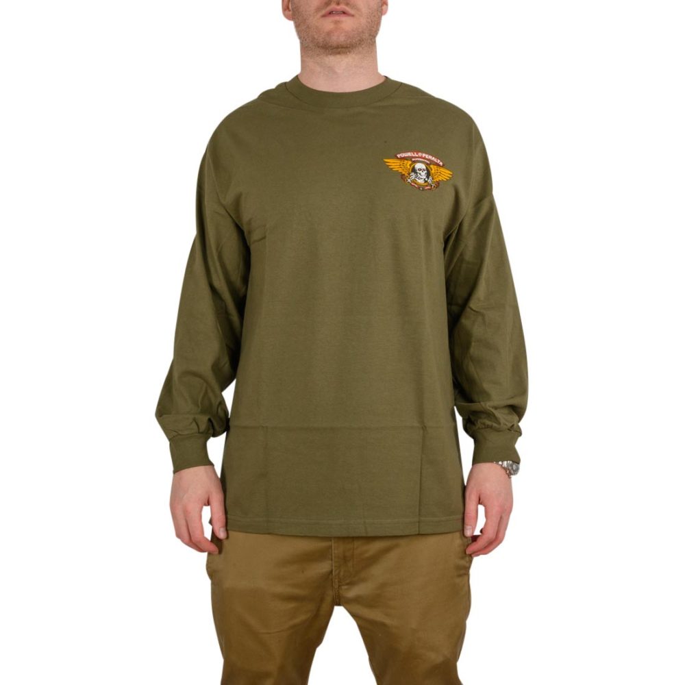 Powell Peralta Winged Ripper L/S T-Shirt - Military Green