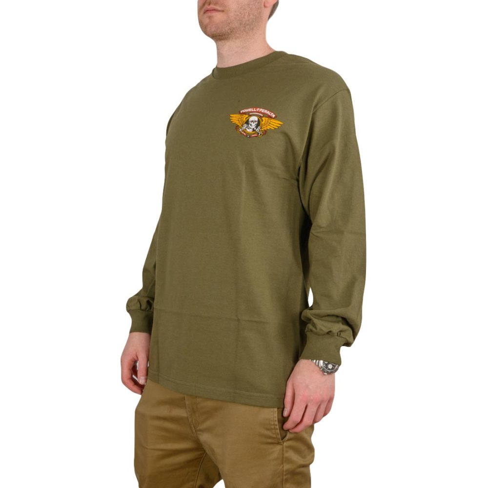 Powell Peralta Winged Ripper L/S T-Shirt - Military Green