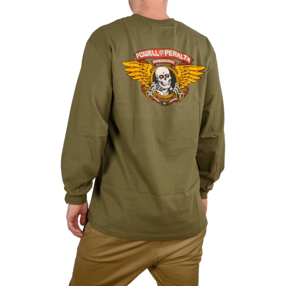 Powell Peralta Winged Ripper L/S T-Shirt - Military Green