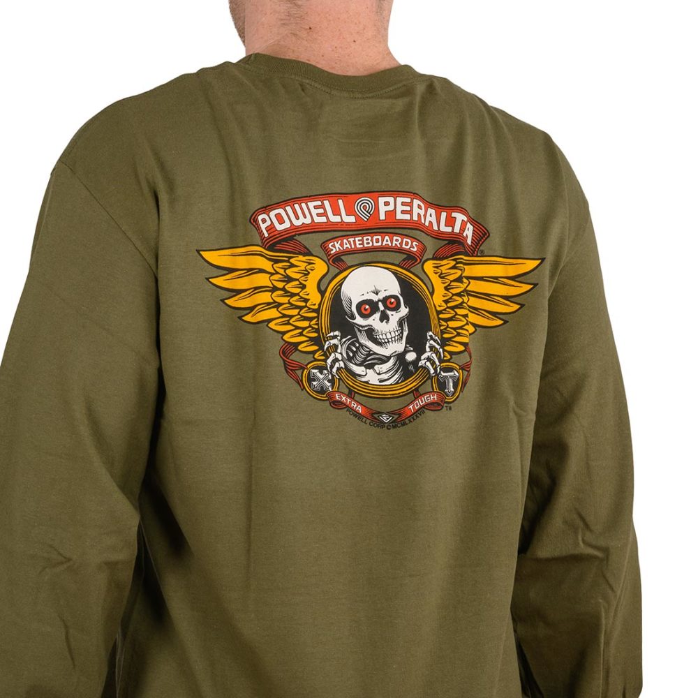 Powell Peralta Winged Ripper L/S T-Shirt - Military Green