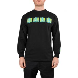 New Deal Original Napkin 4-Bar L/S T-Shirt - Black
