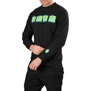 New Deal Original Napkin 4-Bar L/S T-Shirt - Black