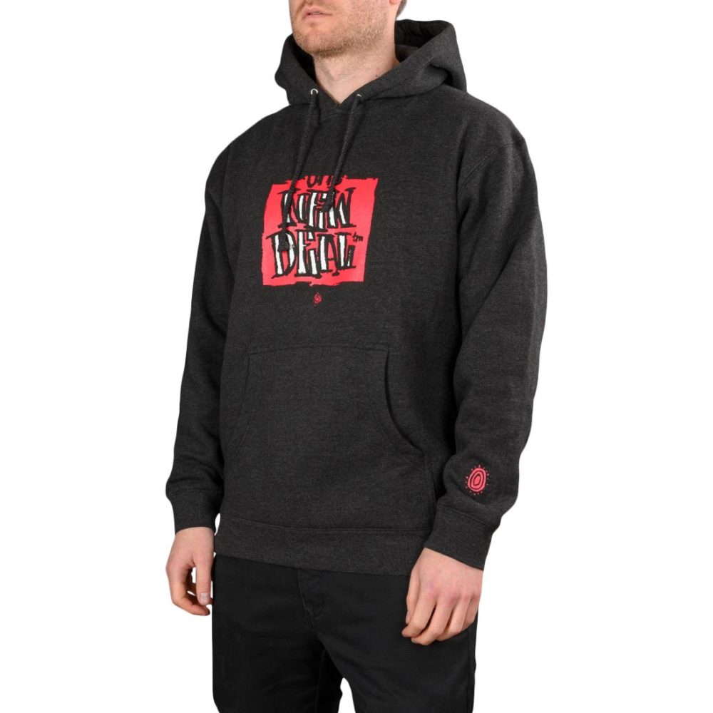 New Deal Original Napkin Logo Pullover Hoodie - Charcoal Heather