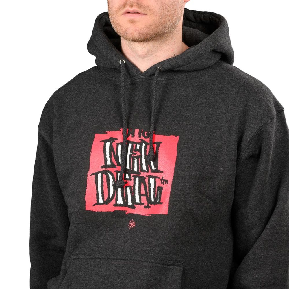 New Deal Original Napkin Logo Pullover Hoodie - Charcoal Heather