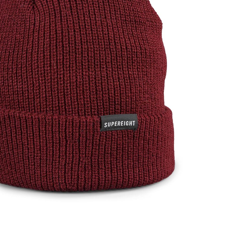 Supereight Supply Co Horizontal Beanie Hat - Burgundy