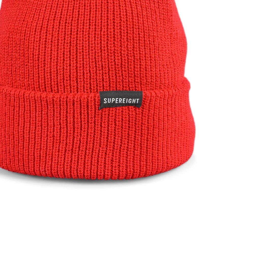 Supereight Supply Co Horizontal Beanie Hat - Red