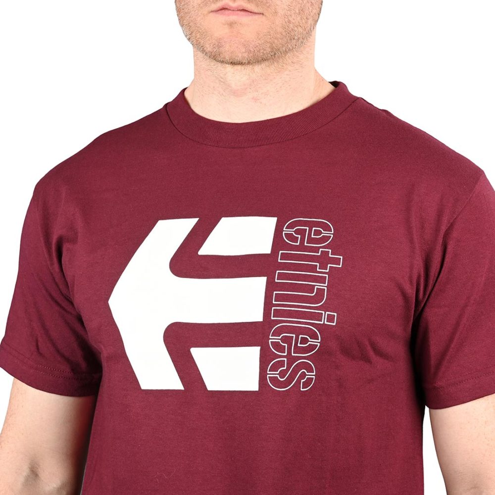 Etnies Corp Combo S/S T-Shirt – Burgundy