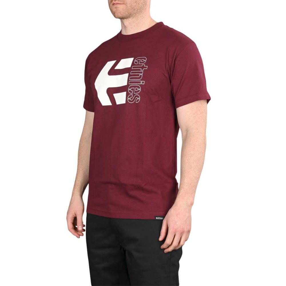 Etnies Corp Combo S/S T-Shirt – Burgundy