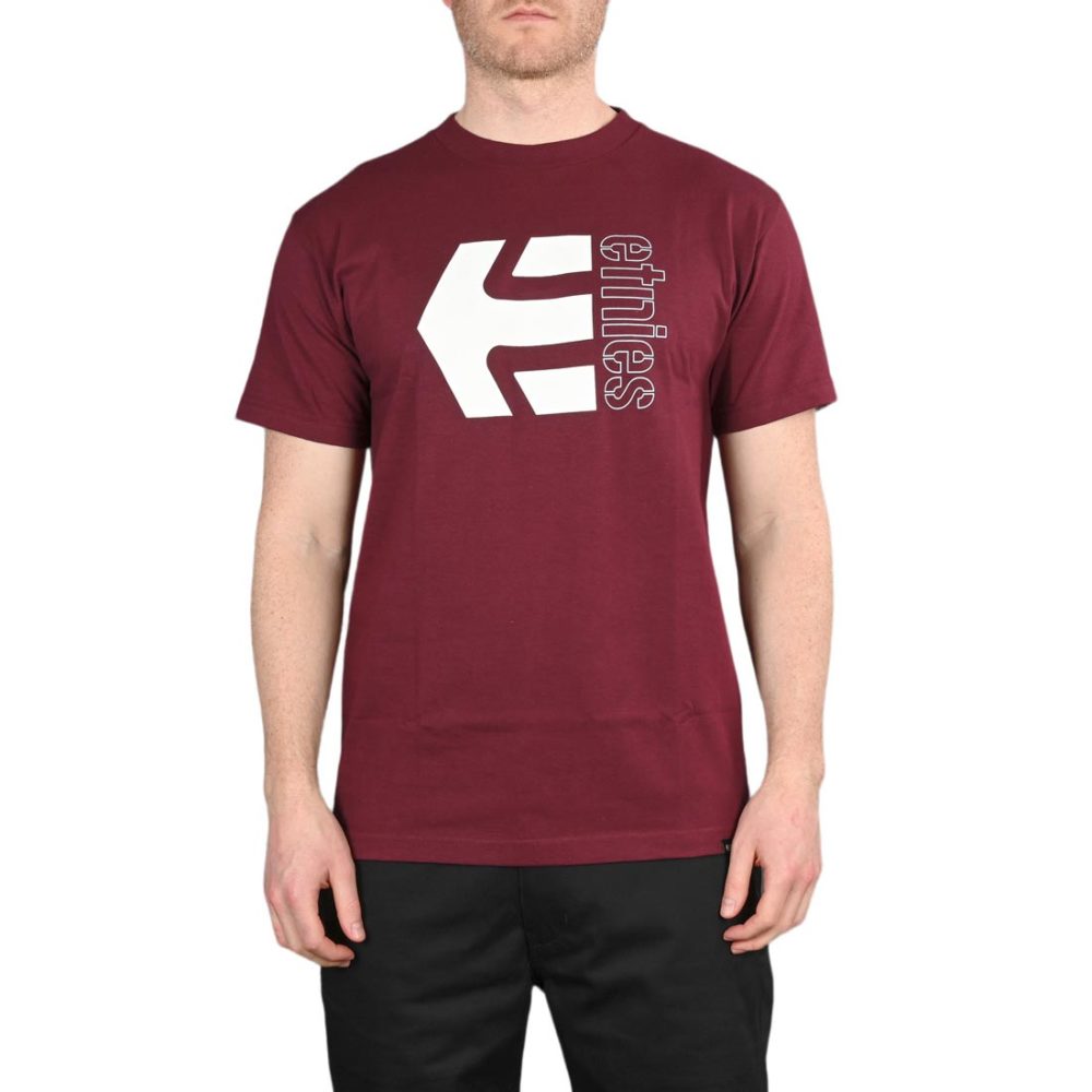 Etnies Corp Combo S/S T-Shirt – Burgundy