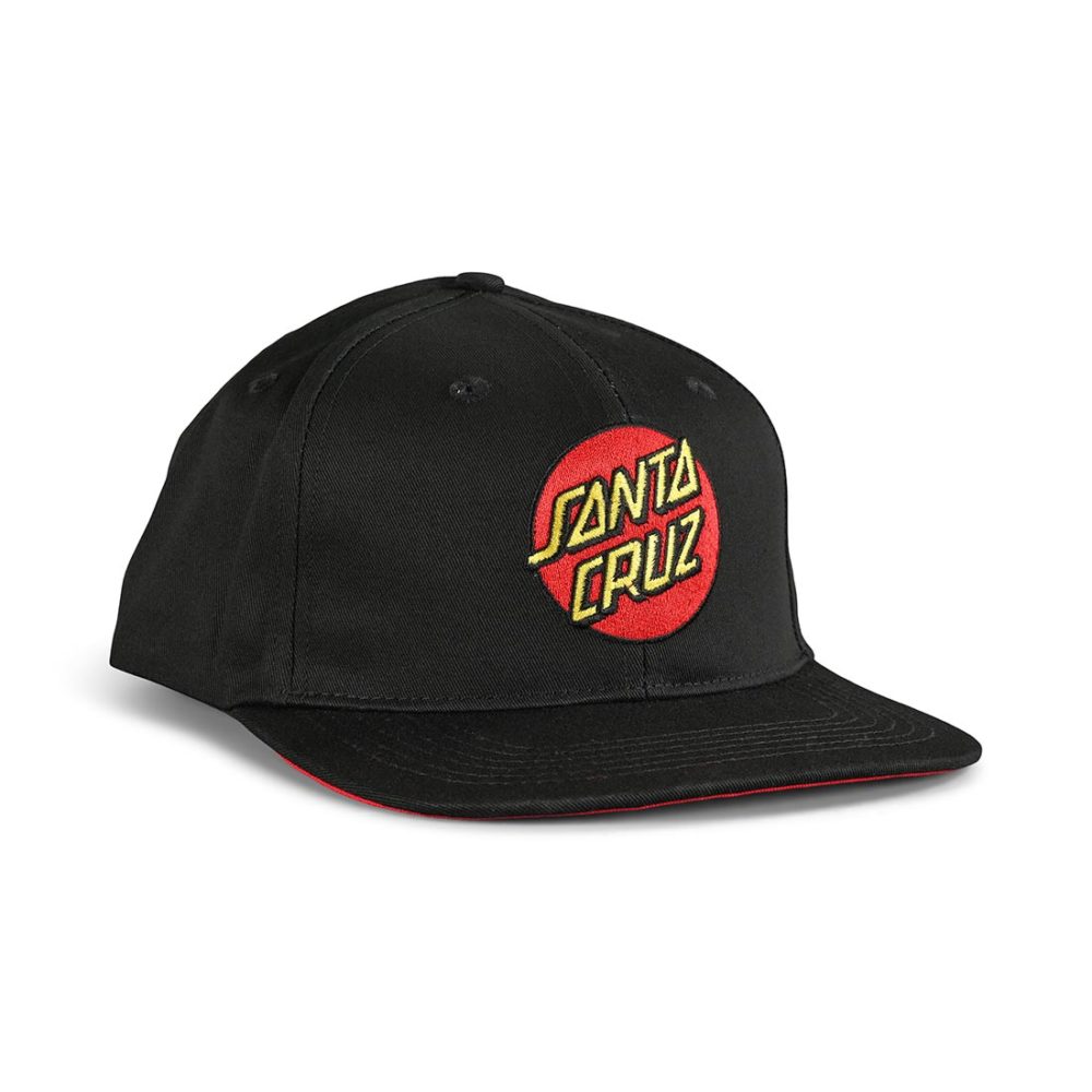 Santa Cruz Classic Dot Snapback Cap - Black