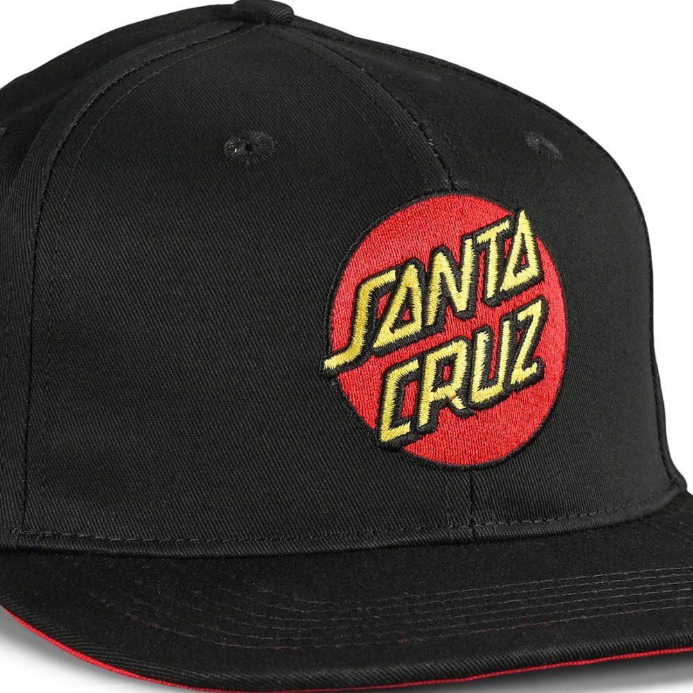 Santa Cruz Classic Dot Snapback Cap - Black