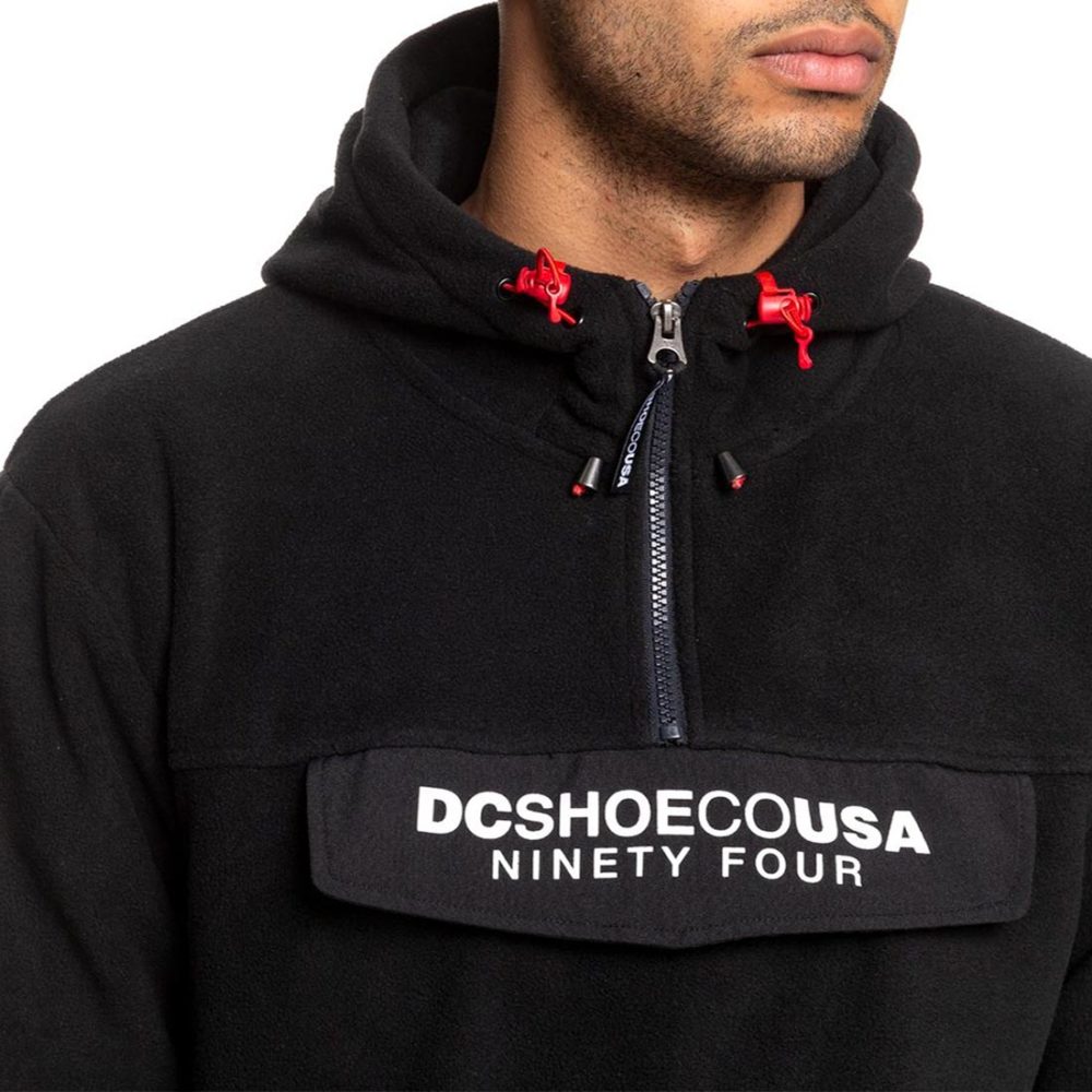 DC Shoes Tagans Half-Zip Polar Fleece Hoodie - Black