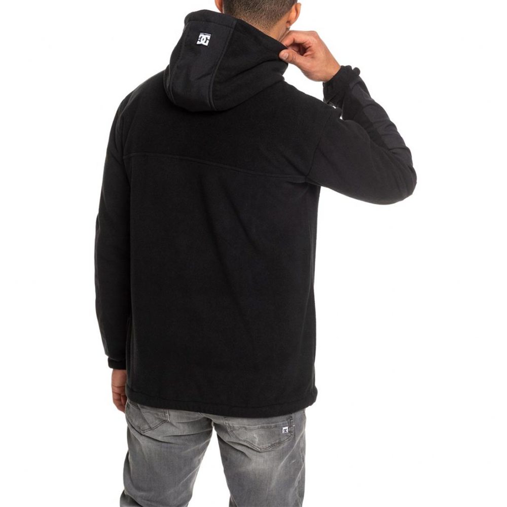 DC Shoes Tagans Half-Zip Polar Fleece Hoodie - Black