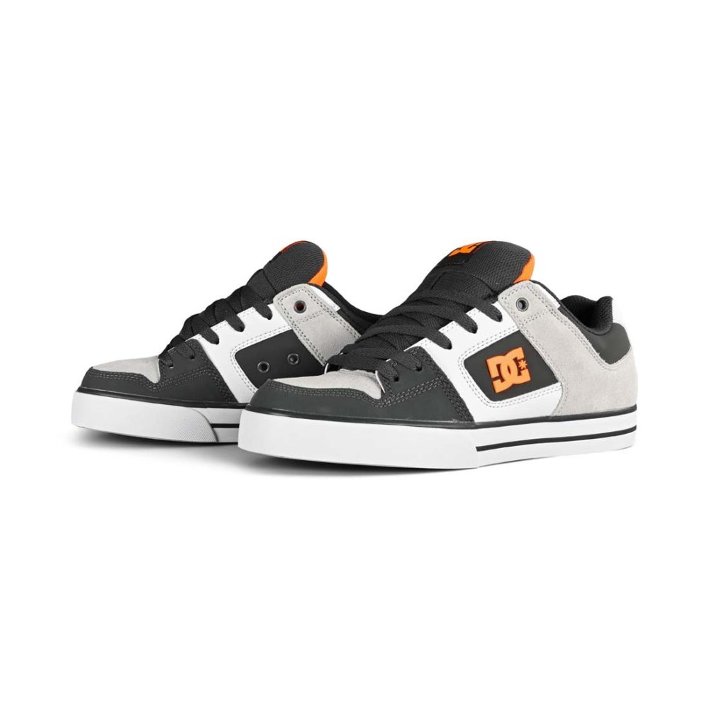 DC Pure Skate Shoes - Dark Grey/Orange