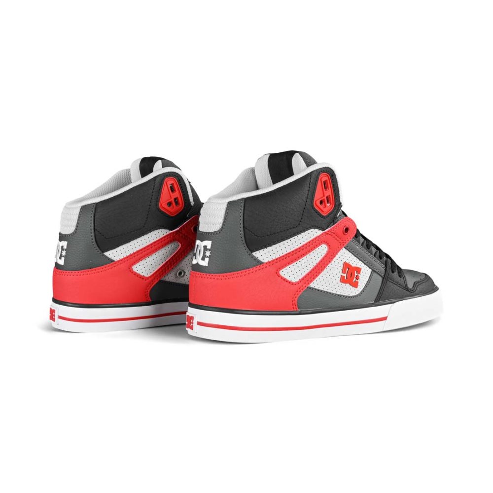 DC Pure High Top WC Skate Shoes - Grey/Red