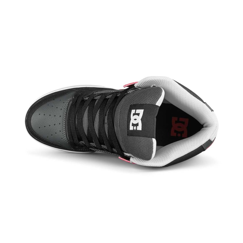 DC Pure High Top WC Skate Shoes - Grey/Red