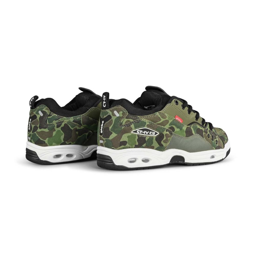 Globe CT-IV Classic Skate Shoes - Green Camo / White